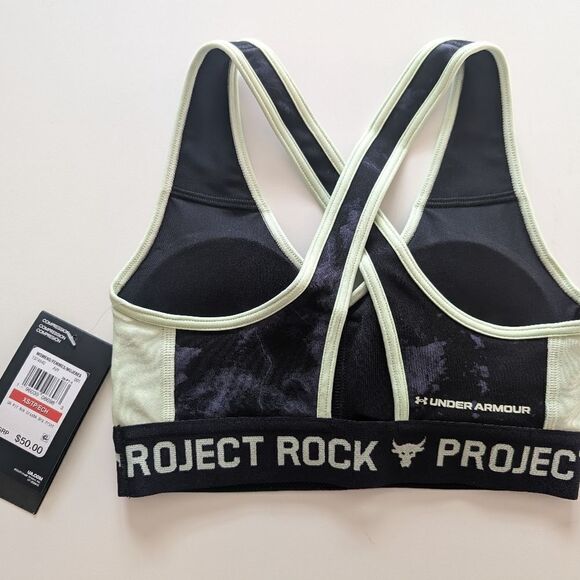 UnderArmor Women's Project Rock Crossback Printed Sports Bra NWT - Picture 4 of 5
